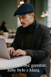 Shelby Stylowy Niebieski Kaszkiet Męski Polar Fashion Peaky Blinders K272D - 8
