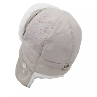 W149F Girl'S Beige Warm Eared Winter Hat With Ortalion - 4