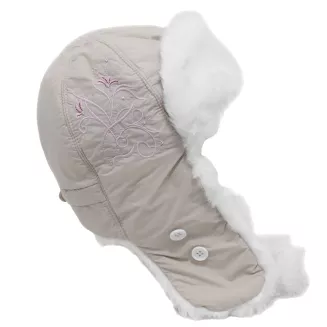 W149F Girl'S Beige Warm Eared Winter Hat With Ortalion - 5