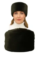 Toczek Damski Zimowy Futrzany Grafitowo-Zielony W507I Polar Fashion