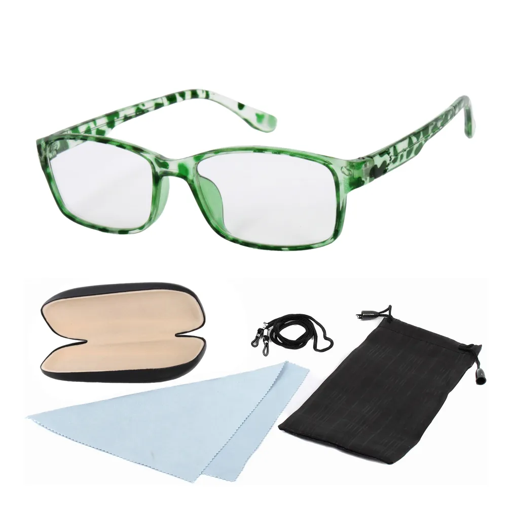 Okulary korekcyjne FH5863 Zielone plusy do czytania etui