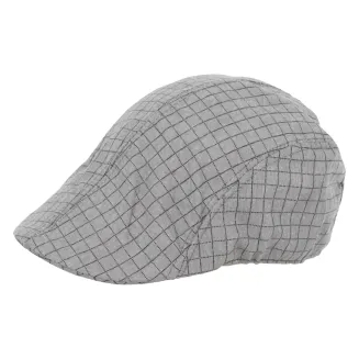 Szary Letni Kaszkiet Męski w Kratkę K162C Polar Fashion – Rozmiar 58 cm - 2