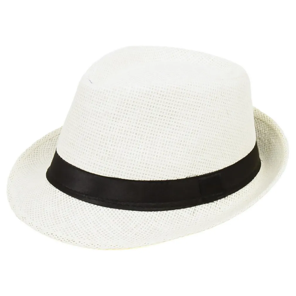 R150 Klasyczny kapelusz Trilby ekologiczny jasnobeżowy z czarnym otokiem
