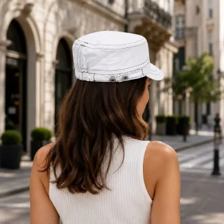 K41A White Patrol Cap Cotton - 4