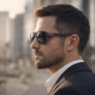 Przeciwsłoneczne okulary polaryzacyjne męskie Solano SS 10543B grafitowe klasyczne - 7