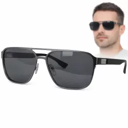 Przeciwsłoneczne okulary polaryzacyjne męskie Solano SS 10543B grafitowe klasyczne