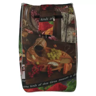 Torba wymienna do wózka zakupowego  35L usztywniana kulinarny wzór WZ401CT - 3