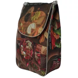 Torba wymienna do wózka zakupowego  35L usztywniana kulinarny wzór WZ401CT