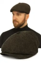 Zimowy-Stylowy Kaszkiet Peaky Blinders Brązowy K282A – Ocieplany i Wygodny