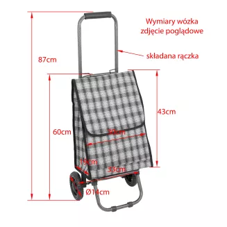 WZ225AC Wózek dwukołowy ze składaną rączką i podstawą Torba zakupowa na kółkach - 3