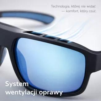 Czarne okulary przeciwsłoneczne męskie polaryzacyjne sportowe  Solano SS21103B - 5