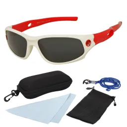 S816 P4 Biało Czerwone Elastyczne okulary dziecięce z polaryzacją