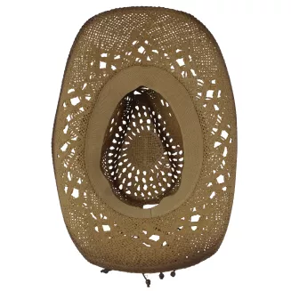 Karmelowy Kapelusz Kowbojski R252B Zestaw BOHO Pilotki Pleciony Unisex Lato - 11