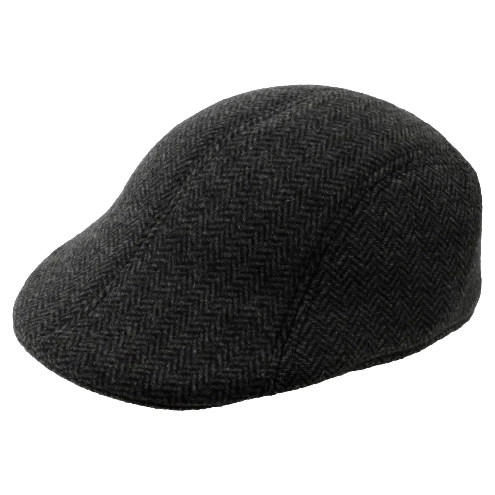 K171B Black Herringbone Men'S Cotton Cap