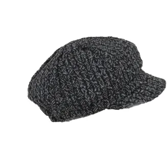 Kaszkiet Damski K73B Polar Fashion – Grafitowa Czapka z Broszką, Ocieplana - 3