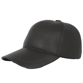 Ciepła Skórzana Czapka z Daszkiem i Uszami Męska K248C  Brąz Polar Fashion - 2