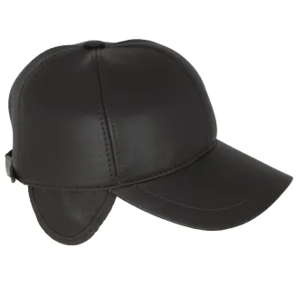 Ciepła Skórzana Czapka z Daszkiem i Uszami Męska K248C  Brąz Polar Fashion - 5