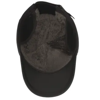 Ciepła Skórzana Czapka z Daszkiem i Uszami Męska K248C  Brąz Polar Fashion - 6