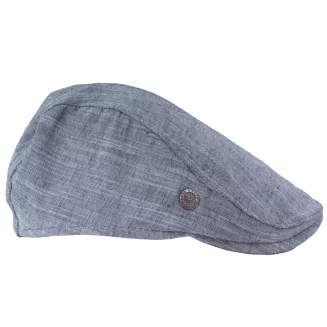 Kaszkiet K212E szary lniany flat cap lekki stylowy wygodny lato klasyka - 5