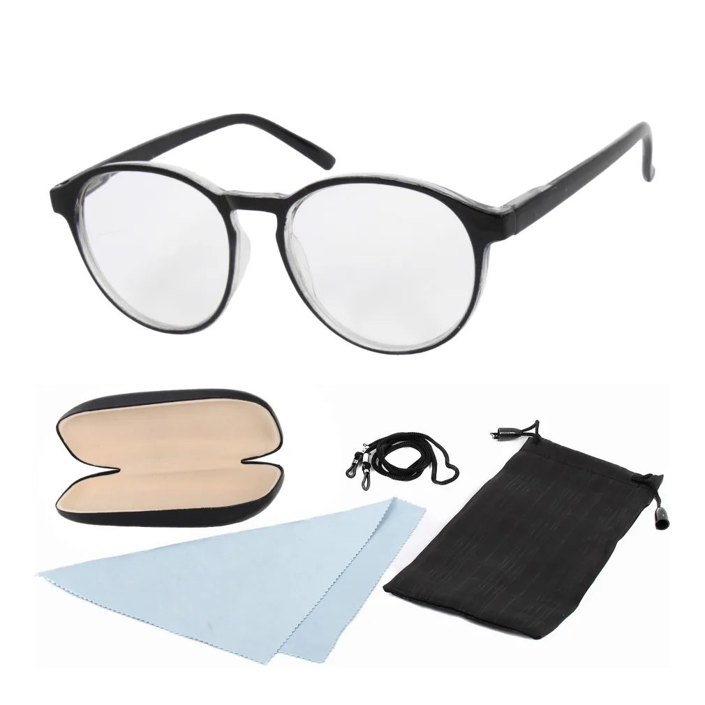 Okulary korekcyjne 2940 Czarne plusy do czytania etui
