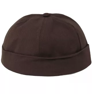 Czapka Bez Daszka Dokerka Leonka Fisherman Bawełniana Brązowa Unisex K263H - 4
