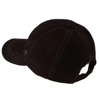 Czapka Męska z Daszkiem Zamszowa Ocieplana Polarem Brązowa Bejsbolówka K265J - 6