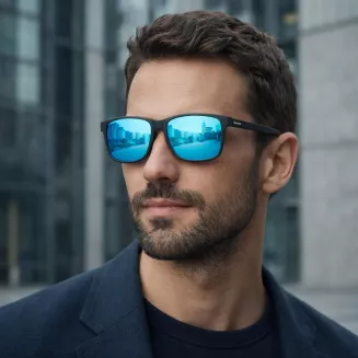 Oprawki męskie navy orange z klipem Icy Blue polaryzacja Solano CL90256F - 8