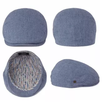 Kaszkiet męski niebieski flat cap bawełniany lekki wiosna lato K266G Polar Fashion - 2