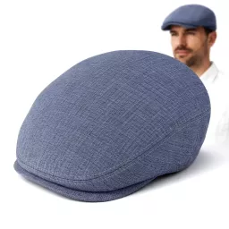 Kaszkiet męski niebieski flat cap bawełniany lekki wiosna lato K266G Polar Fashion