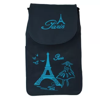 Torba do wózka zakupowego 35L granatowa codura gumowana nadruk Paris WZ10CT - 2