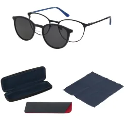 Solano CL50062C Granatowo-Niebieskie Okulary Młodzieżowe z Nakładką Clip-On