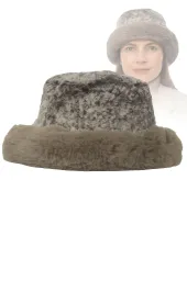Brązowy Futrzany Bucket Hat W517D – Damska Czapka Zimowa Polar Fashion