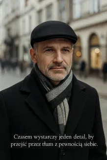Kaszkiet Męski Czarny K287 Polar Fashion – Jesień Zima, Klasa i Styl - 6