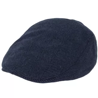 Kaszkiet Męski Granatowo-Czarny Jodełka Ocieplany z Wełną Flat Cap K318G - 4