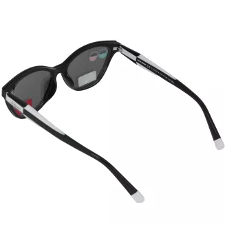 Okulary damskie 2w1 clip-on polaryzacja UV400 czarno-białe Solano CL90308A - 7