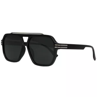 Okulary Polaryzacyjne Męskie UV400 Polar P9002C1Czarne Srebrne Paski Zestaw - 3