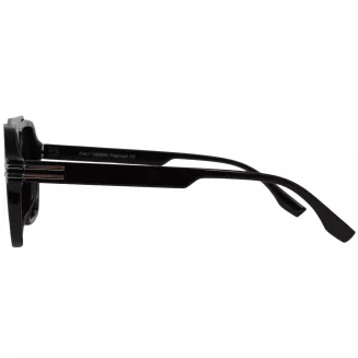 Okulary Polaryzacyjne Męskie UV400 Polar P9002C1Czarne Srebrne Paski Zestaw - 7