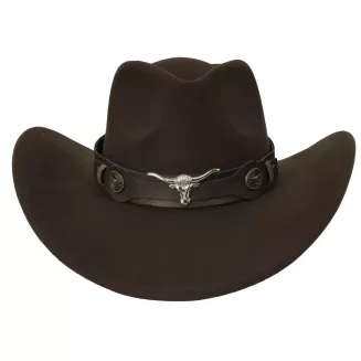 KAPELUSZ KOWBOJSKI CIEMNY BRĄZ WESTERN + OKULARY PILOTKI UNISEX R259G - 5