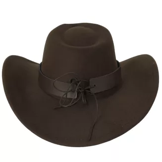 KAPELUSZ KOWBOJSKI CIEMNY BRĄZ WESTERN + OKULARY PILOTKI UNISEX R259G - 7