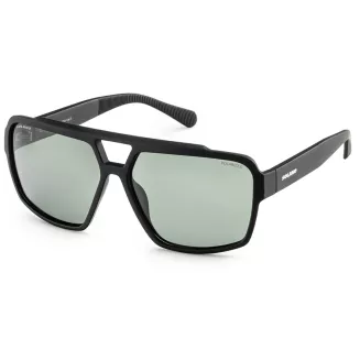 Męskie okulary polaryzacyjne czarne matowe zielone soczewki Solano SS21123A - 2