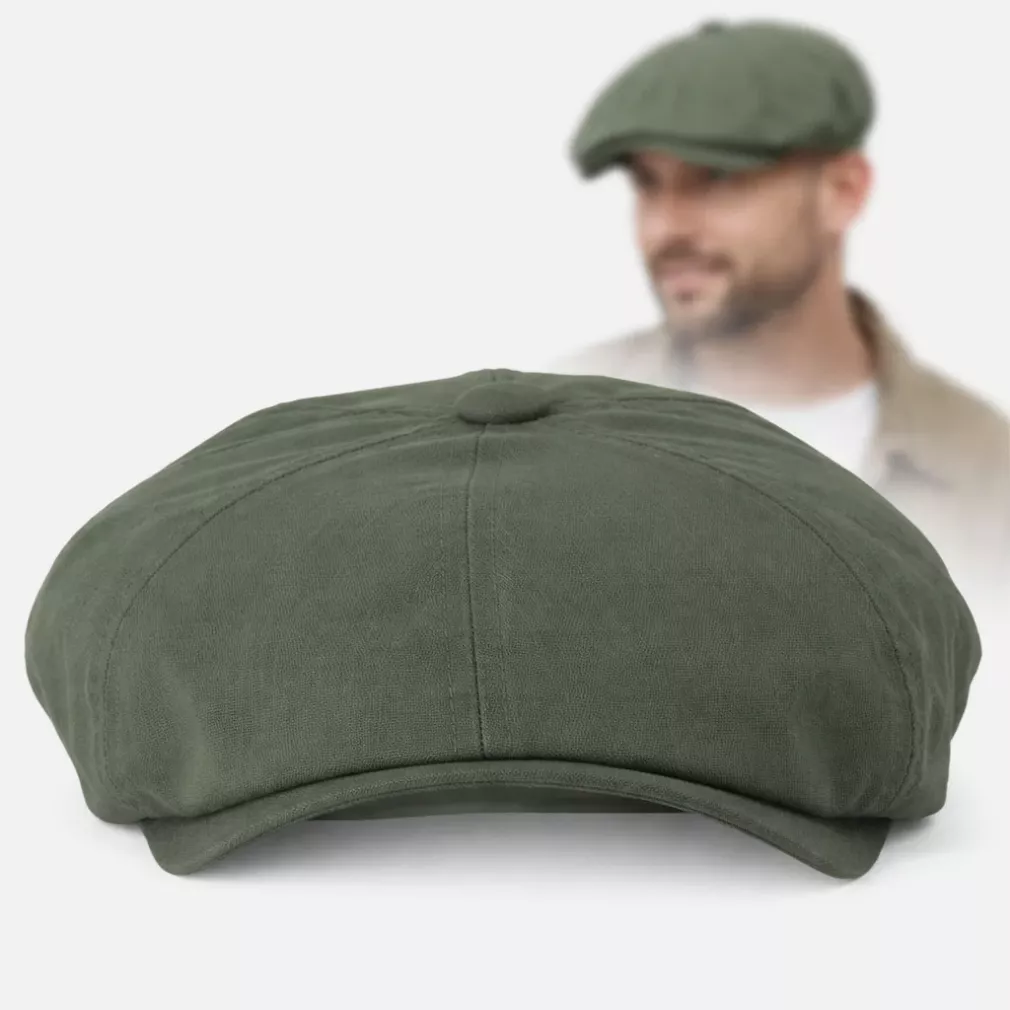 Kaszkiet Męski Gazeciarz Zielony Oliwka Letni Shelby Peaky Blinders K308E