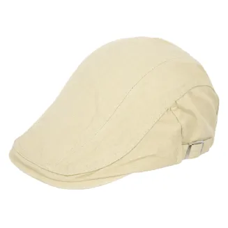 Beżowy męski kaszkiet bawełniany z regulacją K219A Polar Fashion - 2