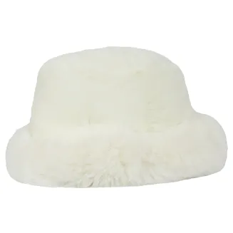 Damska Czapka Zimowa Futrzana Biała W517 Polar Fashion Bucket Hat - 2