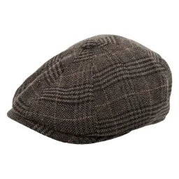 Brązowa kratka Kaszkiet męski bawełniany czapka Peaky Blinders Shelby-K214E