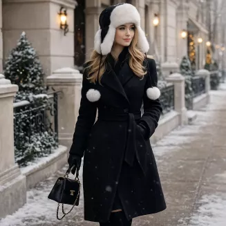 Luksusowa damska pilotka zimowa z naturalnej skóry i futra W526A Polar Fashion - 7