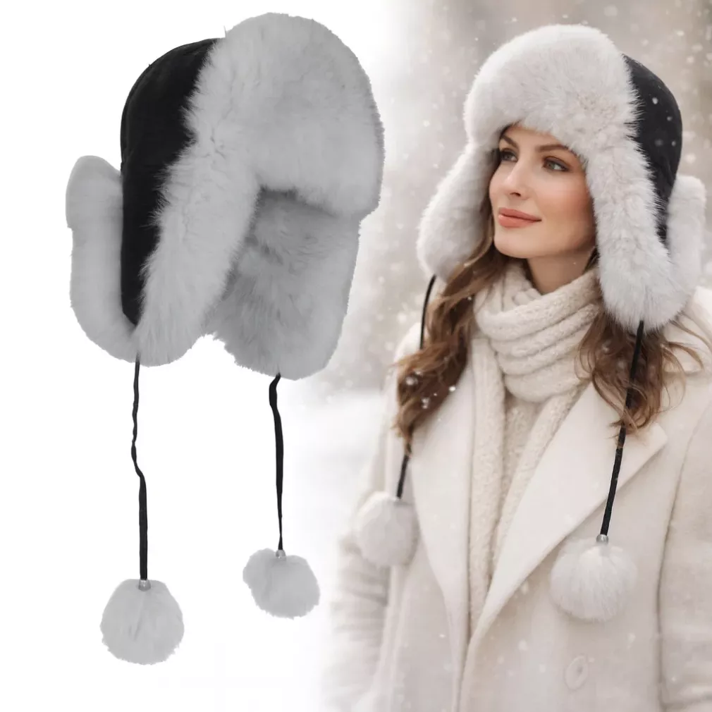 Luksusowa damska pilotka zimowa z naturalnej skóry i futra W526A Polar Fashion