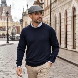 Kaszkiet Męski Bawełniany Szary Grafit Letnia Czapka Flat Cap Grafitowy K312D - 2