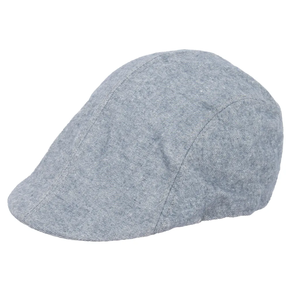 PolarFashion-Męski kaszkiet bawełniany niebieski gładki-K166B Styl i Komfort