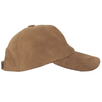 Męska Damska Skórzana Czapka Ocieplana Bejsbolówka Brązowa K205D Polar Fashion - 5
