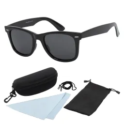 Polar Fashion 2143 C3 Czarne błyszczące Polaryzacyjne Okulary Przeciwsłoneczne nerdy wayfarer